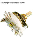 1 Pole 8 Position Rotary Switch Band Selector For Radio TV And Industrial Equipment Single Deck Channel Switcher 10mm Thread 12mm Shaft Narrow Contact Configuration For Electronics Projects, 10mm mount