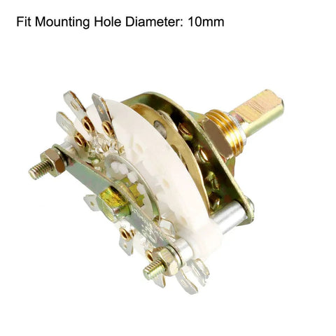 1 Pole 8 Position Rotary Switch Band Selector For Radio TV And Industrial Equipment Single Deck Channel Switcher 10mm Thread 12mm Shaft Narrow Contact Configuration For Electronics Projects, 10mm mount