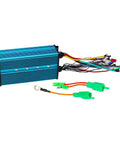 5000W Sine Wave Controller 72V 24 Mosfet 100A For Electric Atv Go Kart with blue aluminum housing and wiring harness.