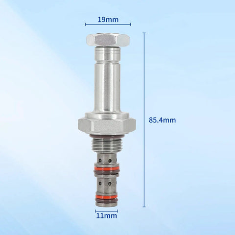 Pro Grade Solenoid Valve Coil And Hydraulic Spool Valve Stem Element Kit Replacement for Bobcat Skid Steer shown with dimensions