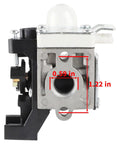 Echo SRM 225 Carburetor Replacement Tune Up Kit With Air Filter And Fuel Line RB K93 front view showing dimensions