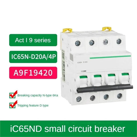 Heavy Duty Miniature Circuit Breaker For Residential And Commercial Wiring Featuring Rock Solid Overload Protection And Short Circuit Safety Air Switch AC Electrical Panel in white, 4-pole design.