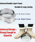 140 Mesh Stainless Steel Lab Sieve 8 Inch Sifter with reinforced double-layer frame, strong enough to stand on