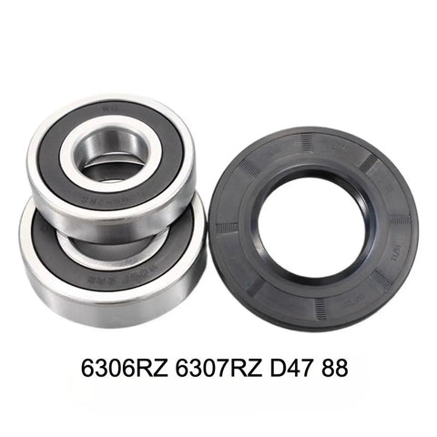Beast Mode Drum Washing Machine Tub Bearing Oil Seal Repair Kit Featuring 6306RZ and 6307RZ heavy duty bearings and D47 oil seal.