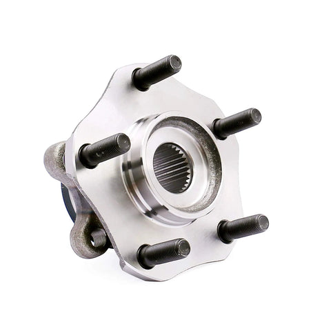 Front view of a 5-lug Front Wheel Hub Bearing Assembly For Nissan Leaf 2013-2017, Nissan NV200 2013-2018, Nissan Sentra 2013-2018, Chevy City Express 2015-2018, OE Quality, ISO TS 16949 Certified.