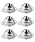 6 Pcs 1 Inch Rolling Ball Transfer Casters With High Load Capacity For Heavy Duty Conveyor Systems And Furniture. Durable Carbon Steel Roller Bearings.