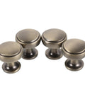 4 Pack Brushed Zinc Alloy Cabinet Pulls Single Hole Drawer Handles For Kitchen Cabinetry Bedroom Dresser Bathroom Vanity Wardrobe Hardware close-up view