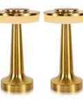Cordless Desk Lamp With USB Charging, Portable LED Table Light in gold-tone, set of two, compact and rechargeable