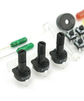 Potentiometers and components from All In One Beginner Electronics Kit With UNO R3 Board For Arduino IDE Learners 83 Labeled Components