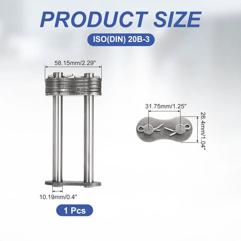 Heavy Duty Dtn G Iso Din 20B 3 Roller Chain Connecting Master Link With 1 25 Inch Pitch Manganese Steel Pin dimensions