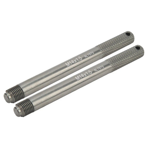 Two Piece Wheel Alignment Kit With M12x1.5 And 14x1.5 Studs And Hanger, Built Tough From Aluminum Alloy, Easy Install, Universal Compatibility Across Brands, Maximum Strength Wheel Alignment Tool For A Tight Secure Tire Setup studs