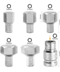 Big Size Allen Key Set With 6 Pieces For Electric Drill And Ratchet Wrench Kit Featuring Heavy Duty Hex Bits That Crush Stuck Bolts And Get The Job Done Fast Without Any Hassle. CR-V steel hex socket bits, 14mm to 24mm, for drill use.