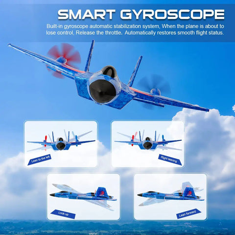 F22 Fighter RC Plane Ready To Fly With Gyro Stabilization For Beginners Kids Remote Control Airplane 2.4GHz Toy