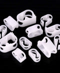 40 Piece Plastic Tube Clamps Kit With Four Sizes displayed on black background