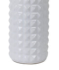 Detailed view of the ceramic base from Felix LED Ceramic Table Lamps Set Of 2 In Antique Brass Finish With White Linen Hardback Shade
