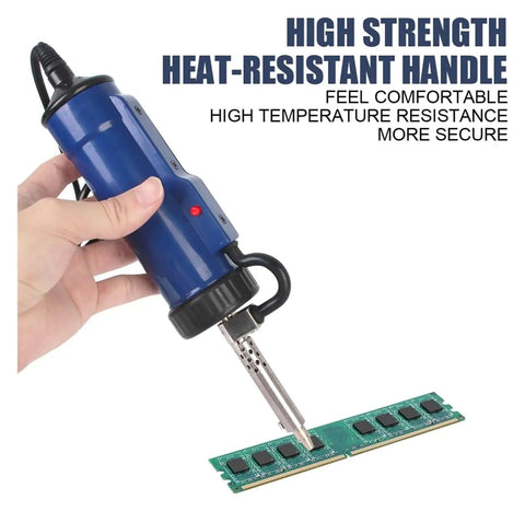 Hand using Portable Tin Solder Desoldering Vacuum Pump With 3 Suction Nozzles One Hand Operation Pro Grade Large Capacity