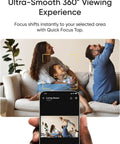 Family using 4K Indoor Security Camera With AI Auto Tracking And Night Vision For Baby And Pet Monitoring in living room.