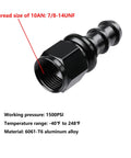 10AN Straight Push Lock Hose Fitting To 5/8 Inch Barb Aluminum 6061 T6 Black 2 Pack High Pressure 1500 PSI Minus 40F To 248F