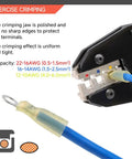 All In One Heat Shrink Connector Kit With Crimping Tool And Stripper, 180 Pcs Marine Grade Tinned Copper Butt Connectors close-up of crimping tool
