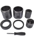 Leaf Spring Pin Bushing Service Kit Built Tough For Heavy Duty Trucks With Damage Free Press Style Installation Safe Removal And Replacement Of Leaf Springs And Suspension Bushings Replaces 15030, black steel tool set