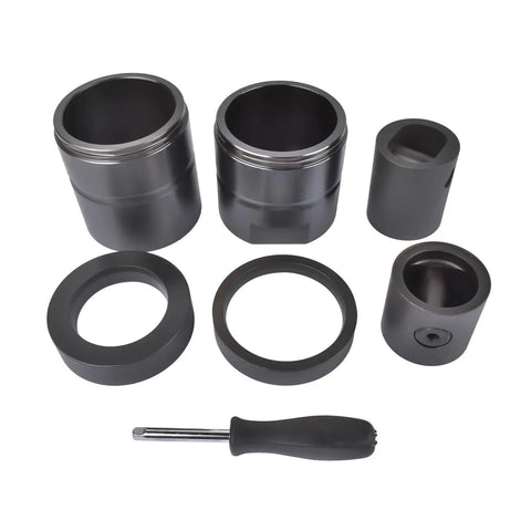 Leaf Spring Pin And Bushing Adapter Service Kit 9 Piece Removal Tool Set For Heavy Duty Trucks And Equipment Includes Spacer Tube Cylinder Adapter Push Pull Adapters Tube Caps Adapter Pins And Socket, black metal parts