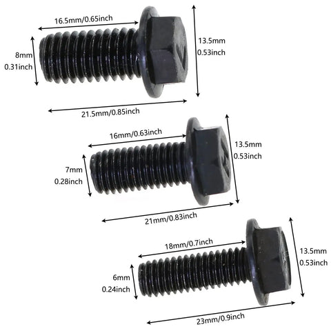 Heavy Duty Reverse Thread Screws 3 Pack Left Hand Allen Hex Bolts Stainless Steel 6Mm 7Mm 8Mm Black Oxide Coated dimensions and sizes.