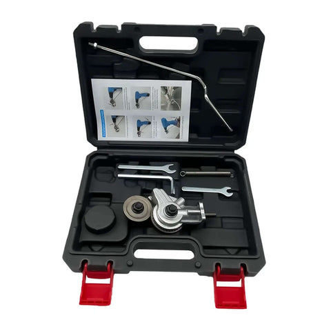Double Head Sheet Metal Nibbler Drill Attachment For Iron And White Sheet Metal, kit in Style B Plastic Box with tools and manual