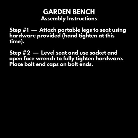 Assembly instructions for Heavy Duty Outdoor Garden Bench With Thermoplastic Coated Slatted Steel Industrial Grade Construction For All Weather Durability Portable With Back 6 Ft Black Made In America Commercial Grade Built Tough