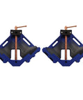 Beefy 4 Inch Cast Iron Right Angle Clamp Set - 2 Piece Corner Miter Clamps for Woodworking, 90 Degree Joints, Heavy Duty Welders Angle Clamp Kit for Precise, Stable Clamping, two blue clamps