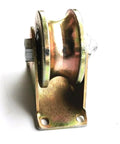 Heavy Duty V Groove Caster Wheel Three Inch Steel Pulley Built Like A Tank For Sliding Doors And Industrial Carts Featuring A Rock Solid Five Hundred Kg Load Rating And Top Shelf Smooth Operator Glide On Tracks with metallic finish.