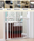 Heavy Duty M10 Gate Adapters 4 Pack Threaded Spindle Rod Connector Kit installed on a door frame for baby safety.