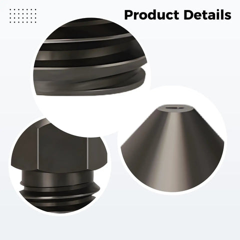 Heavy Duty 4 Piece Set Of 0.4 Mm Hardened Steel Nozzles For AnkerMake M5 And M5C 3D Printers With M6 Thread And Corrosion Resistant Coating For Knockout Accuracy And No Sweat Printing