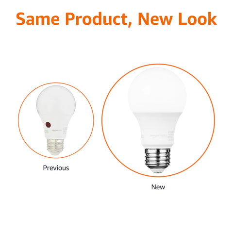 Comparison of previous and new Sensor A21 LED Light Bulbs 100W Equivalent Non Dimmable Daylight White 5000K Outdoor Use 6 Pack design