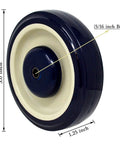 Five Inch Polyurethane Wheel With Five Sixteenth Inch Bore For Shopping Carts Navy Beige Color 1400 Lbs Load Capacity Dual