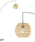 Modern Arc Floor Lamp With Rope Linen Shade Brushed Steel Arc Standing Lamp For Your Living Room Bedroom Office 82 Inches Tall