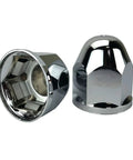 Upgrade Your Street Rig With This 10 Pack Of Durable Chrome Hex Flange Lug Nut Caps Featuring 1 1/16 Inch Push On Fitment.