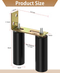 2 Pack 6 Inch Slide Gate Guide Roller With L Bracket Universal Sliding Gate Rollers Adjustable Fit For Sliding Gates Doors And Garage Doors Galvanized Steel Weather Resistant Rust Proof Hardware Kit shown with dimensions.