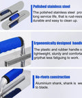 Stainless Steel Pool Trowel And Margin Trowel Plus Concrete Edger And Groover Kit with ergonomic handles and no-rivet design