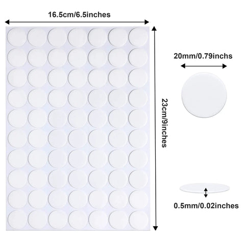 Clear 20mm Round Sticky Dots 560 Count Double Sided Adhesive Dots Reusable Water Resistant No Residue Transparent Craft And Office Fasteners For Photos Posters And Boards Great For Quick Easy Mounts And Sticky Like A Boss. Sheet with 20mm dots, 23cm by 16.5cm
