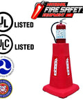 Shop Ready Heavy Duty Hdpe Fire Extinguisher Stand With Quick Glide Wheels Handles Five To Twenty Pound Cylinders Securely Plants On Concrete Or Tile Floors For Garage Warehouse And Home Super Tough Pro Safety Rack No Cylinder Included with UL listings.