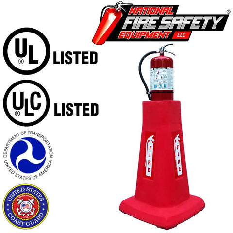 Shop Ready Heavy Duty Hdpe Fire Extinguisher Stand With Quick Glide Wheels Handles Five To Twenty Pound Cylinders Securely Plants On Concrete Or Tile Floors For Garage Warehouse And Home Super Tough Pro Safety Rack No Cylinder Included with UL listings.