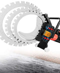 Pro Grade 8900 Watt Brushless Ring Saw Built Tough For Deep Concrete And Granite Grooving With Auto Water Pump and exposed blades.