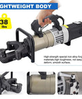 1800W Portable Electric Hydraulic Rebar Bender, 1 Inch #25mm Capability, lightweight design, suitable for tight spaces, includes positioning bolt.