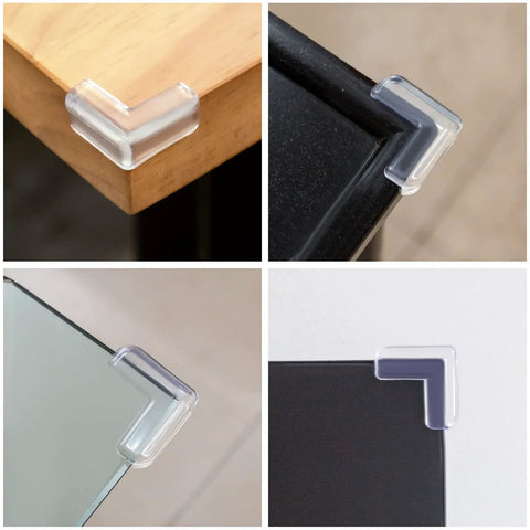 12 Pack Transparent Corner Protectors For Tables And Desks Soft Pvc Furniture Edge Bumpers on various table corners.