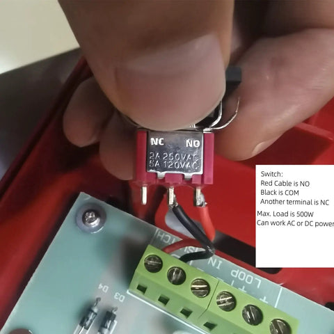 Close-up of switch from Emergency Alarm Station With Key Lock Dual Action Pull Point For Fire Safety, Panic Button, SOS Switch.