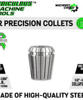 ER 11 High Precision Spring Collets 3 Sixteenth Inch With Ultra Tight 0.0003 Inch TIR And 0.02 To 0.039 Inch Clamping Range For Milling