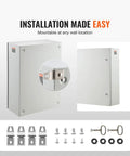 Heavy Duty Workhorse Electrical Enclosure Box Solid Cold Rolled Steel Junction Cabinet with mounting hardware for installation.