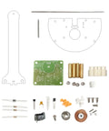 Magnet Pendulum DIY Science Kit components, including PC parts and circuit board, for easy assembly and magnetic induction experiments.