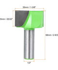 Bottom Cleaning Router Bit With Half Inch Shank Carbide Tipped One And Three Eighths Inch Diameter Depth About Three Quarters Of An Inch