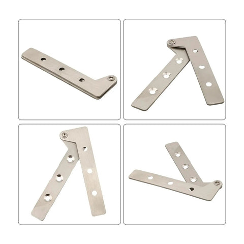 Stainless Steel Rotating Invisible Door Pivot Hinge for Internal Doors and Screens, Adjustable Up Down Latch Catches in a fold view